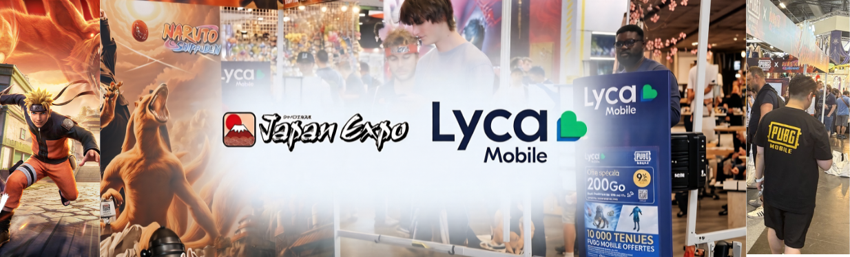 Offre eSIM gaming Lycamobile présentée sur le stand PUBG MOBILE