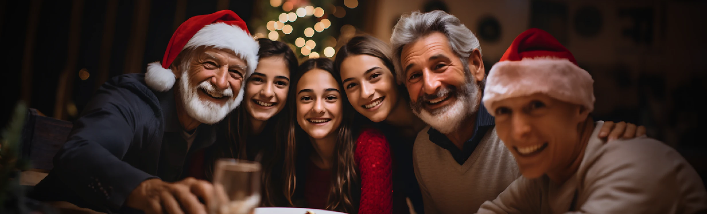 Family celebrating Christmas with the social welfare Christmas bonus