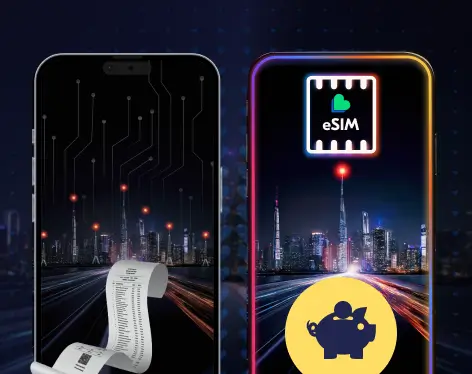 Mobile, Smartphone with digital circuitry and a euro price tag icon, concept for saving with a SIM only plan, compact mobile banner