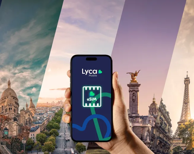Holiday traveller staying connected with Lyca Mobile in Europe