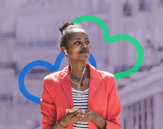  A woman using data roaming