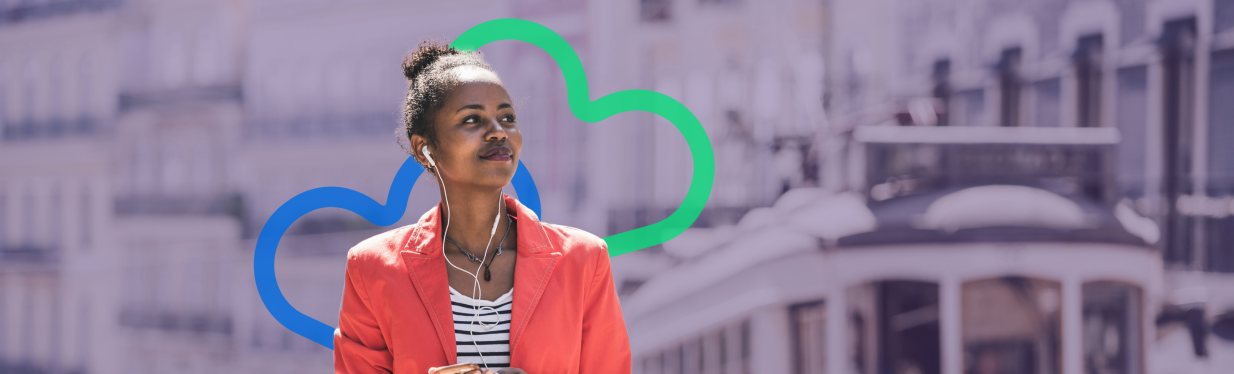  A woman using data roaming