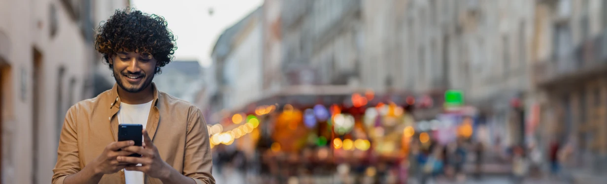 A woman using a phone