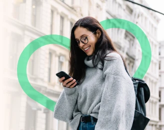 A woman using best SIM card for visitors in USA