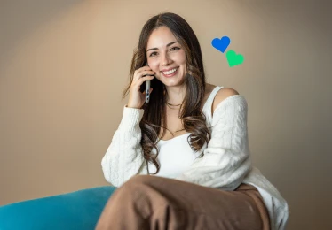 A woman calling using affordable mobile plan