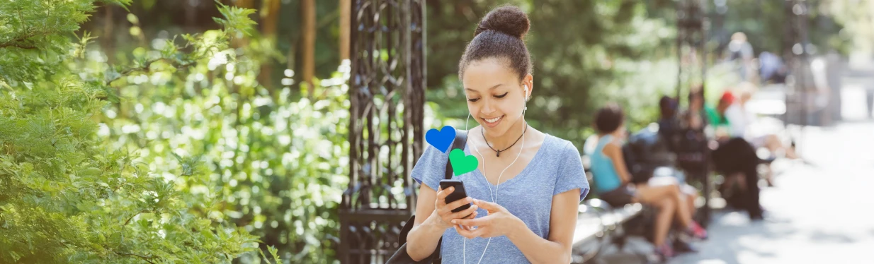 A woman using data for travel