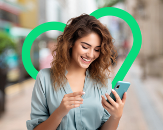 A woman using cheapest cell phone plans.