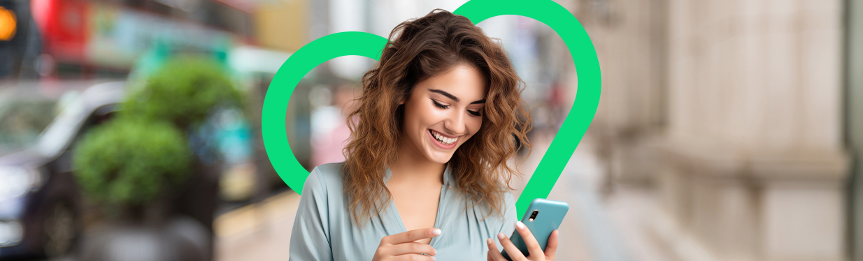 A woman using cheapest cell phone plans.